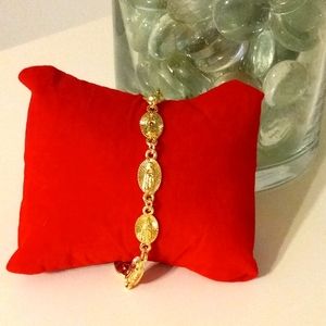 Virgin Mary Multirund Bracelet Gold LayeredFilled,virgen
